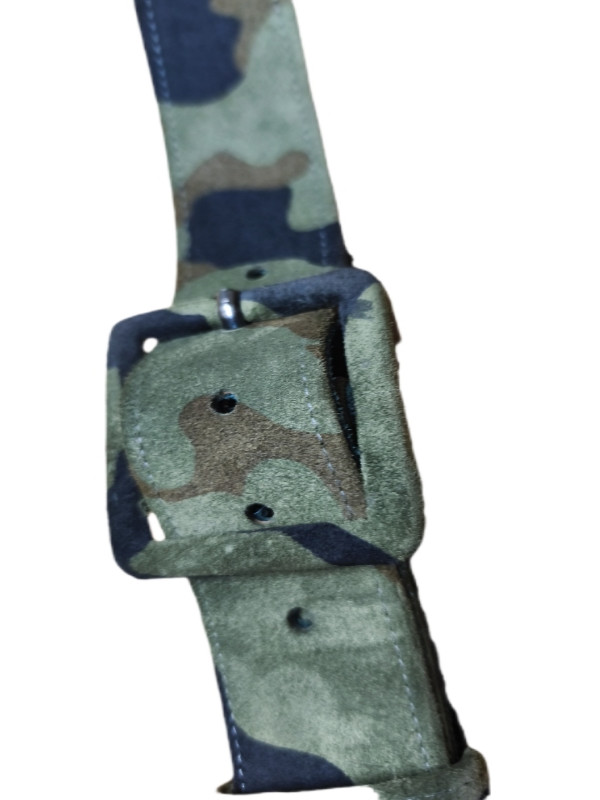 Στρατιωτικό τύπωμα δερμάτινη ζώνη + πορτοφολακι + βραχιολακι σετ