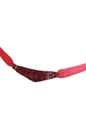 Κόκκινη με "πορους" και φουξια σταμπα φιδιου