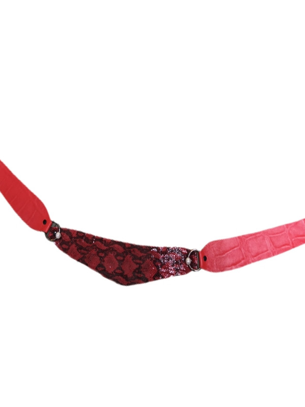 Κόκκινη με "πορους" και φουξια σταμπα φιδιου