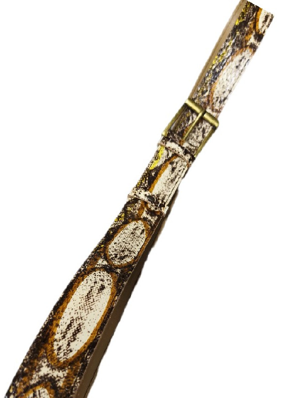 Φίδινη ζώνη απο νερόφιδο εμπριμέ φυσικοί τόνοι