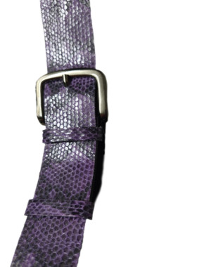 Μωβ τυπωμα φιδιου, σε δερμα μοσχαριου