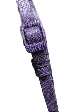 Μωβ τυπωμα φιδιου, σε δερμα μοσχαριου