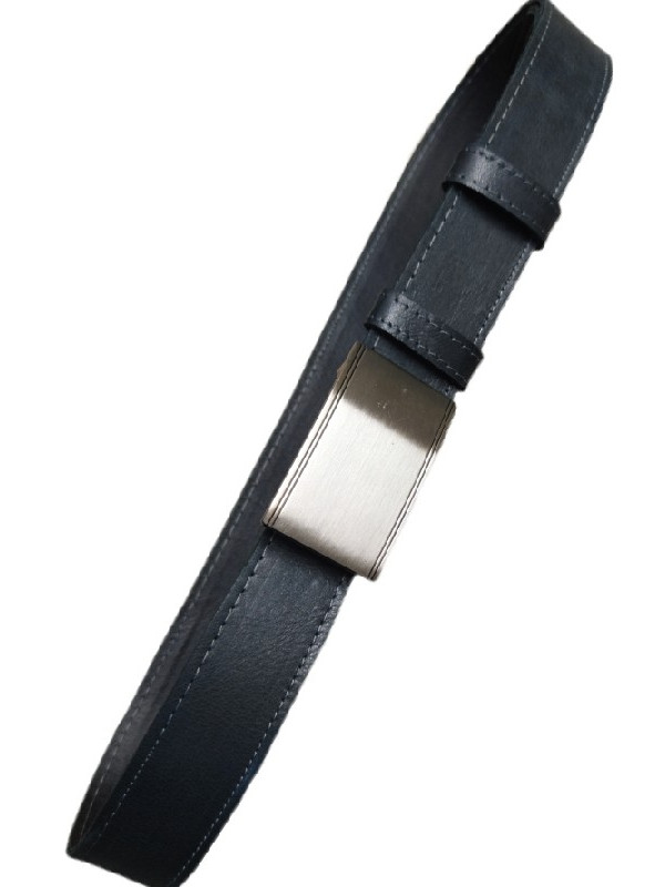 Μαύρη με "νερα", ανθεκτικη λεια δερμάτινη ζώνη 