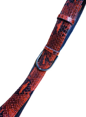 Φίδινη ζώνη από πύθωνα σε χρώμα μαυροκόκκινο