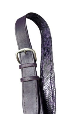 Μωβ μεσαιο, λεια δερμάτινη ζωνη