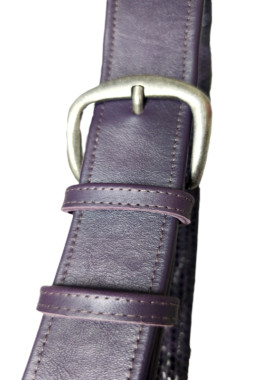 Μωβ μεσαιο, λεια δερμάτινη ζωνη