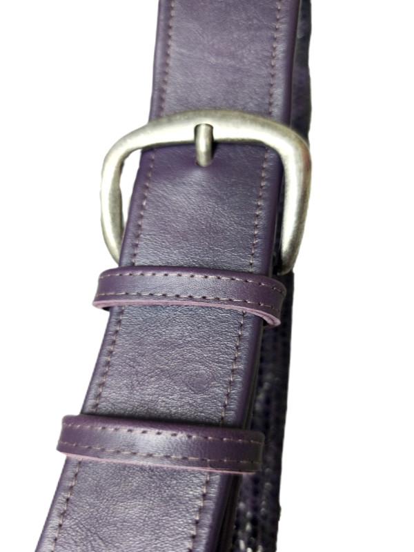 Μωβ μεσαιο, λεια δερμάτινη ζωνη