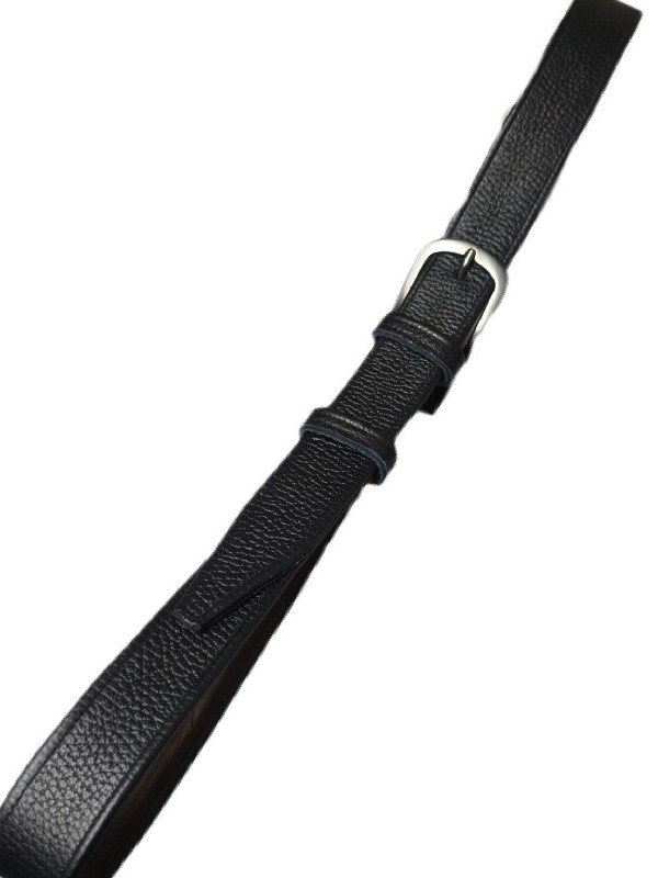 Μαύρη με "πόρους" πολύ ανθεκτική δερμάτινη ζώνη