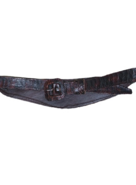 "Φίδινες" αναγλυφες φολίδες μπορντό-μαύρες απο μοσχάρι δερμάτινη ζωνη