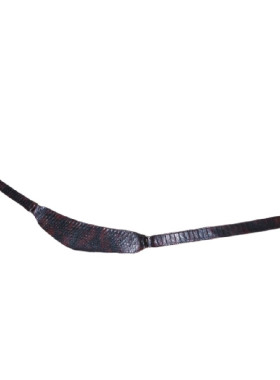 "Φίδινες" αναγλυφες φολίδες μπορντό-μαύρες απο μοσχάρι δερμάτινη ζωνη