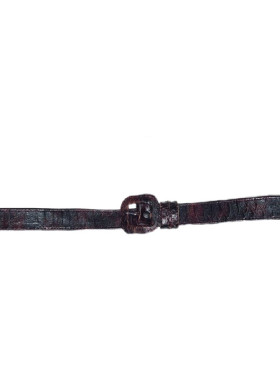 "Φίδινες" αναγλυφες φολίδες μπορντό-μαύρες απο μοσχάρι δερμάτινη ζωνη