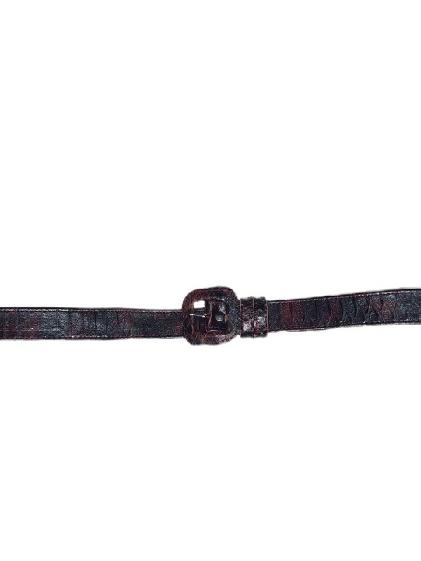 "Φίδινες" αναγλυφες φολίδες μπορντό-μαύρες απο μοσχάρι δερμάτινη ζωνη
