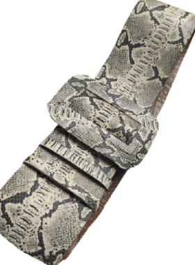 Φίδι στάμπα δερμάτινη ζώνη με ντυμένη αγκράφα φάρδους 10 εκ