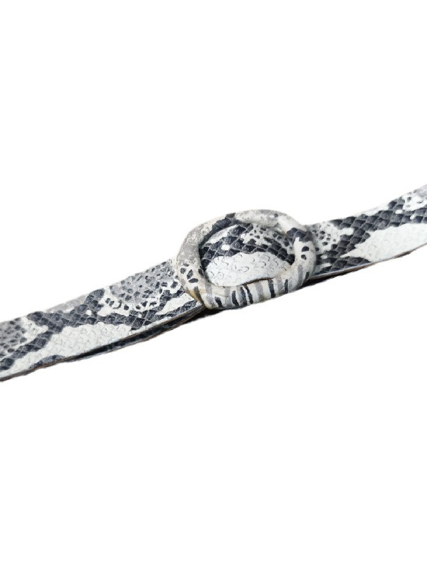 Φίδι στάμπα, με εκρου και μαυρα "νερα", δερμάτινη ζωνη