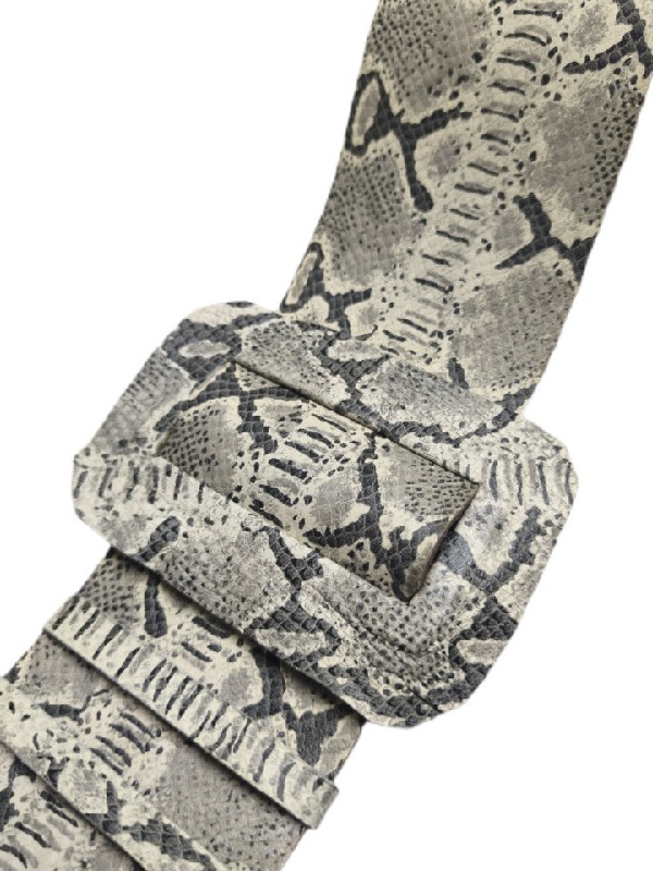 Φίδι στάμπα δερμάτινη ζώνη με ντυμένη αγκράφα φάρδους 10 εκ