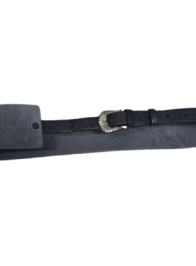 Γκρί καστορ με μαύρο λουράκι δερμάτινη ζώνη