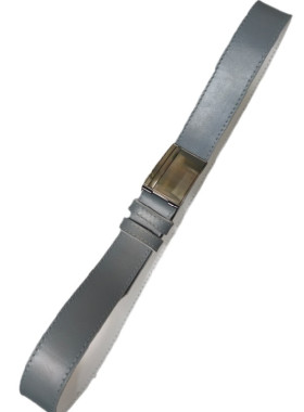 Γκρί μεσαίο λεία δερμάτινη ζωνη