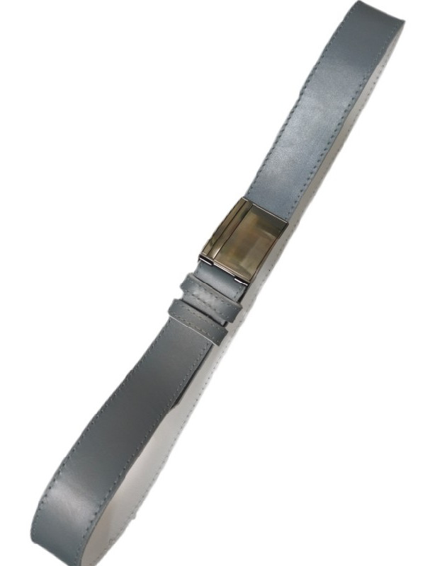 Γκρί μεσαίο λεία δερμάτινη ζωνη