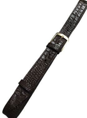 Κροκόδειλος στάμπα, καφέ σκουρα, πολύ αναγλυφη δερμάτινη ζωνη