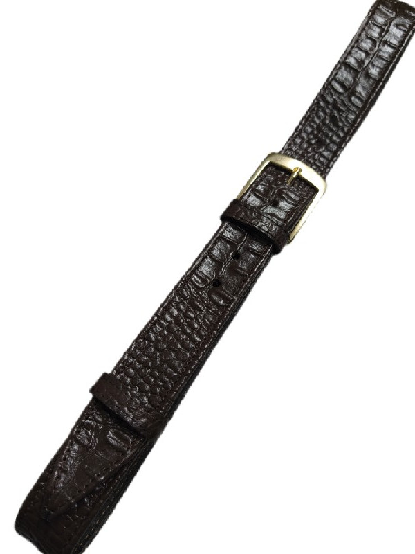 Κροκόδειλος στάμπα, καφέ σκουρα, πολύ αναγλυφη δερμάτινη ζωνη