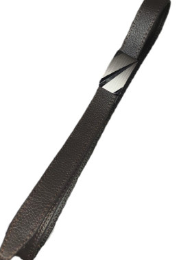 Καφέ σκούρα "με πόρους", δερμάτινη ζωνη