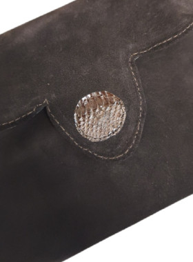 Καφέ καστόρ τσαντάκι + πορτοφολάκι