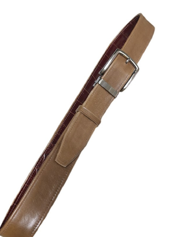 Καφέ χρώμα "καρυδιάς" δερμάτινη ζωνη