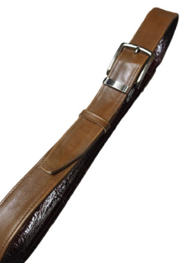 Καφέ χρώμα "καρυδιάς" δερμάτινη ζωνη