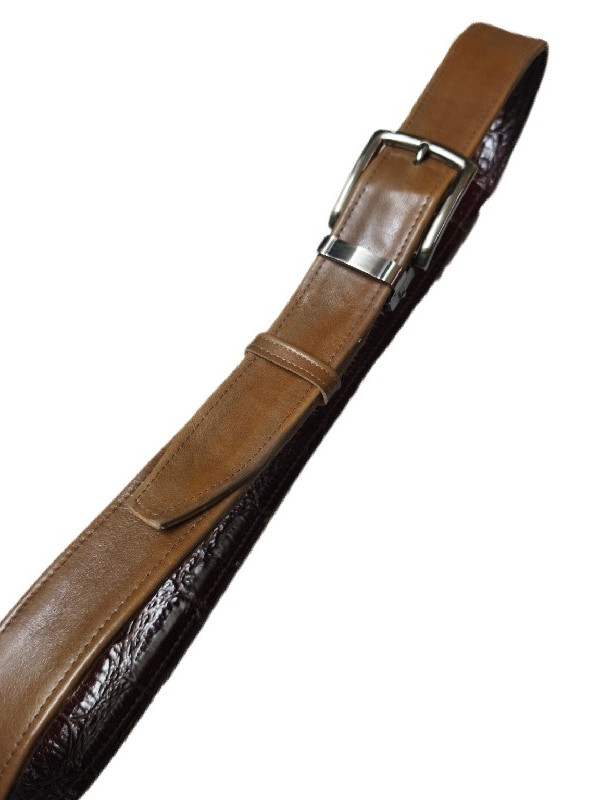 Καφέ χρώμα "καρυδιάς" δερμάτινη ζωνη