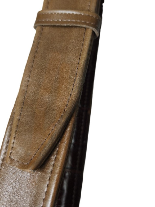 Καφέ χρώμα "καρυδιάς" δερμάτινη ζωνη