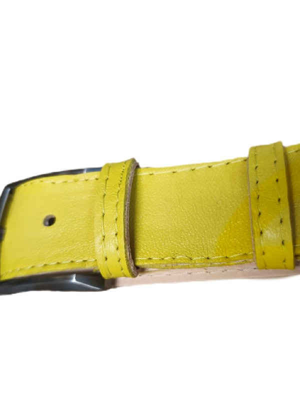 Κίτρινη δερμάτινη ζώνη 