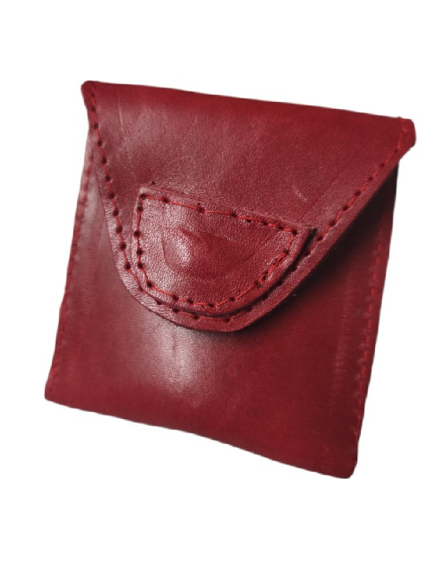 Κόκκινη δερμάτινη ζωνη με ασορτί πορτοφολάκι