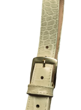 Μπεζ ανοιχτο κροκό δερμάτινη ζώνη