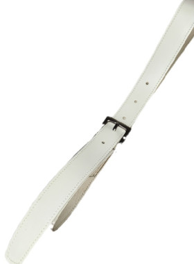 Λευκή λεία δερμάτινη ζώνη