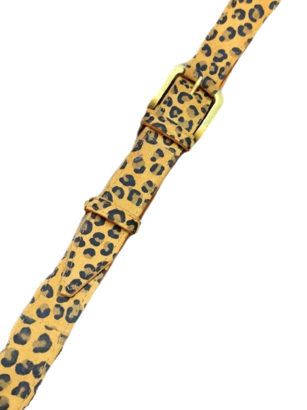 Λεοπάρ τύπωμα δερμάτινη ζώνη