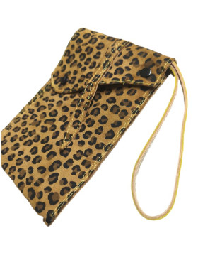 Λεοπαρ δερμάτινο τσαντακι για το κινητο