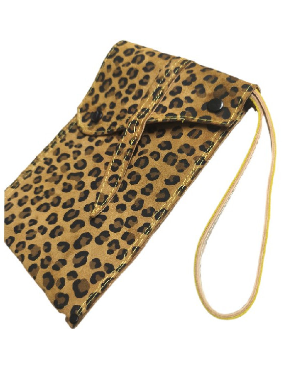 Λεοπαρ δερμάτινο τσαντακι για το κινητο