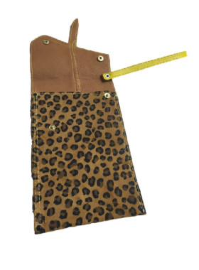Λεοπαρ δερμάτινο τσαντακι για το κινητο