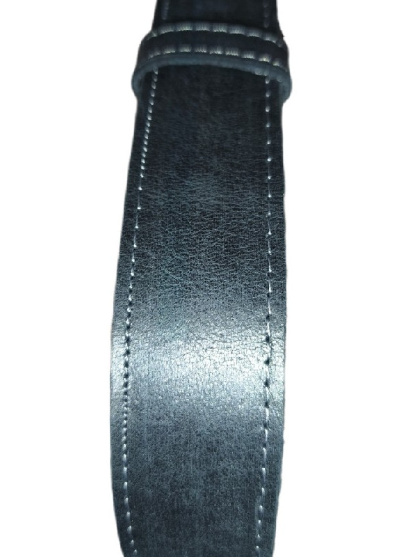 Μαύρη με "νερα", ανθεκτικη λεια δερμάτινη ζώνη 