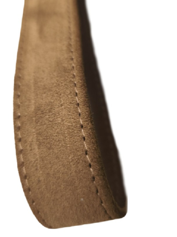 Ταμπά - μουσταρδί καστόρ δερμάτινη ζώνη