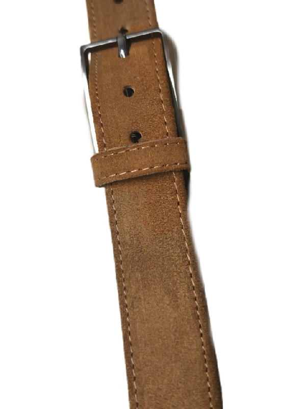 Ταμπά - μουσταρδί καστόρ δερμάτινη ζώνη