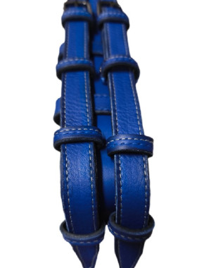 Μπλέ φαρδιά ζώνη με 2 λουράκια