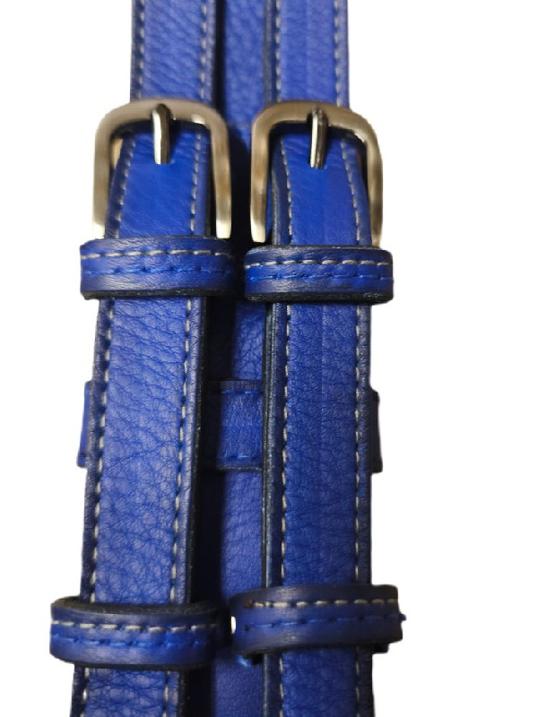 Μπλέ φαρδιά ζώνη με 2 λουράκια