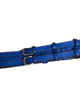 Μπλέ φαρδιά ζώνη με 2 λουράκια