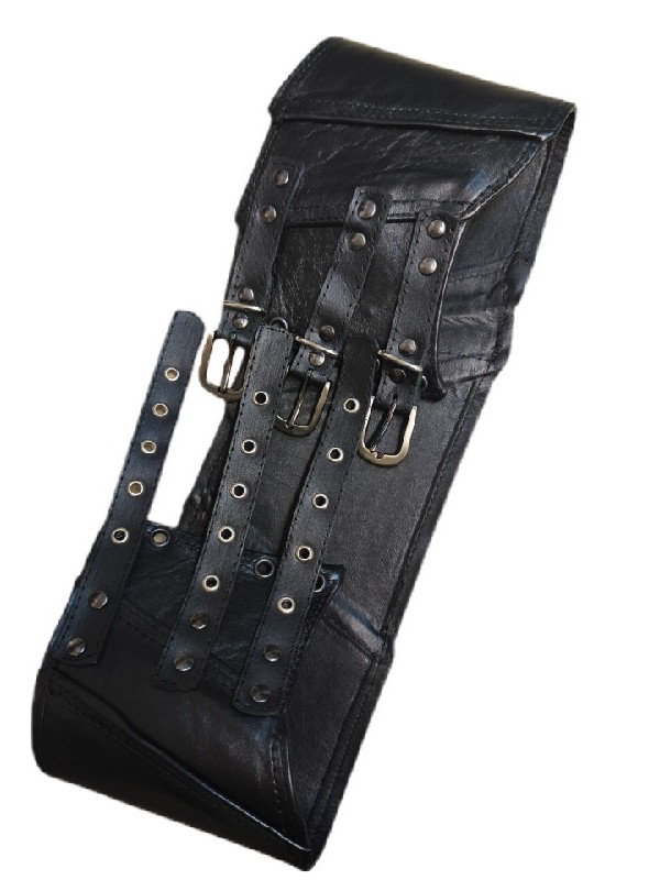 Δερμάτινη ζώνη "κορσες", με 3 λουράκια