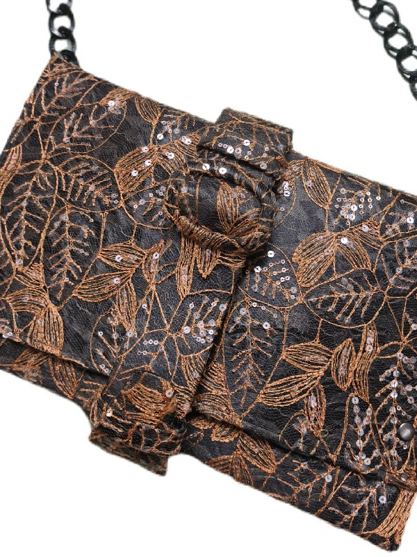 Τσάντα φάκελος από δέρμα και δανδέλα + ίδια ζώνη