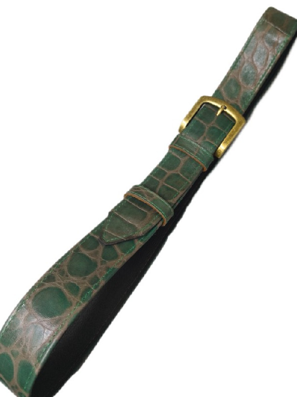 Χελώνα μοτίβο, πράσινο πετρωτό δερμάτινη ζώνη