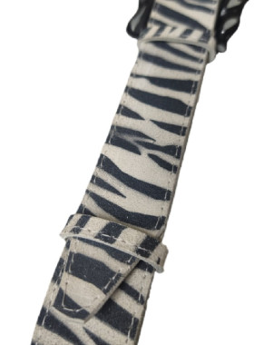 Ζέβρα τυπωμα, ασπρομαυρη δερμάτινη ζωνη