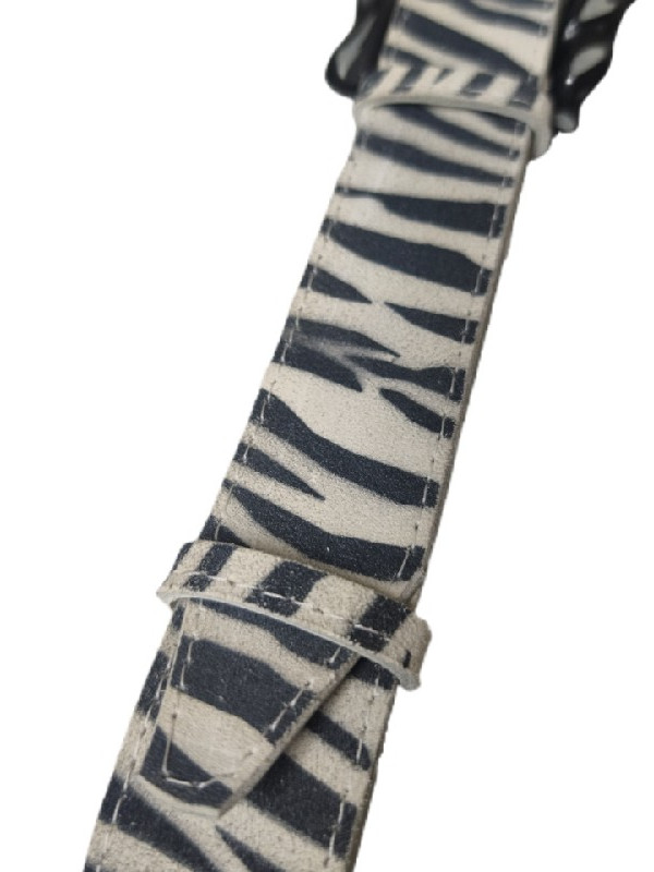 Ζέβρα τυπωμα, ασπρομαυρη δερμάτινη ζωνη